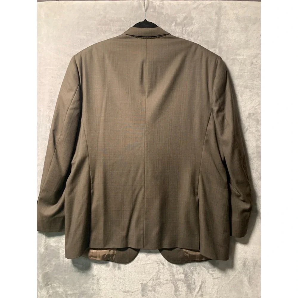 Pronto Uomo Sport Coat Mens 50R Wool Brown Two Button Double Vented Window Pane